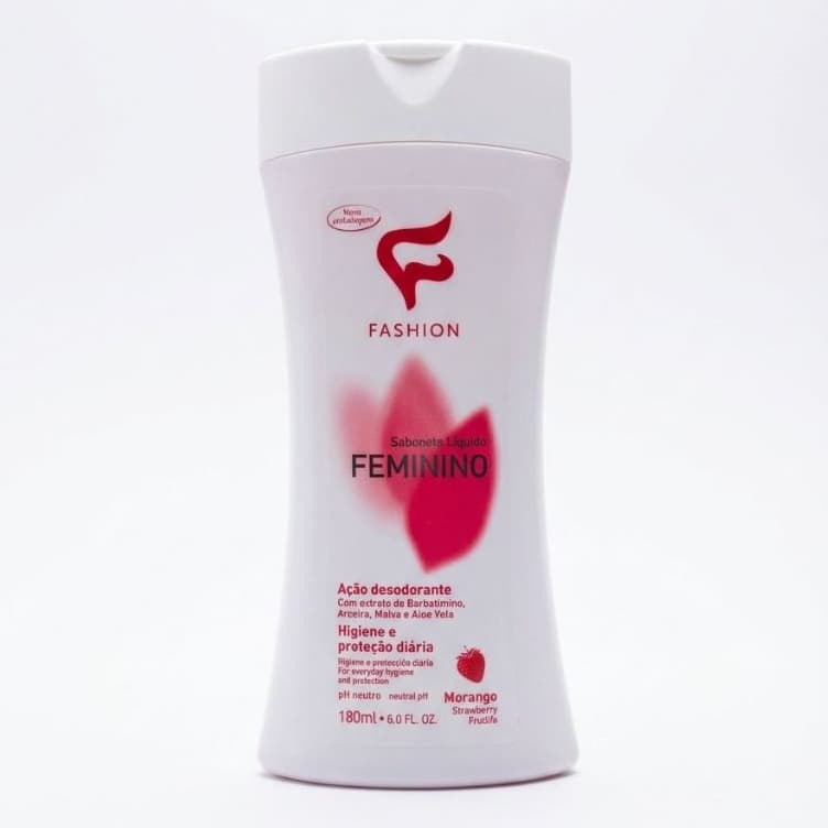 Sabonete Líquido Morango Feminino Fashion 180 ml - Higiene Íntima e pH Neutro