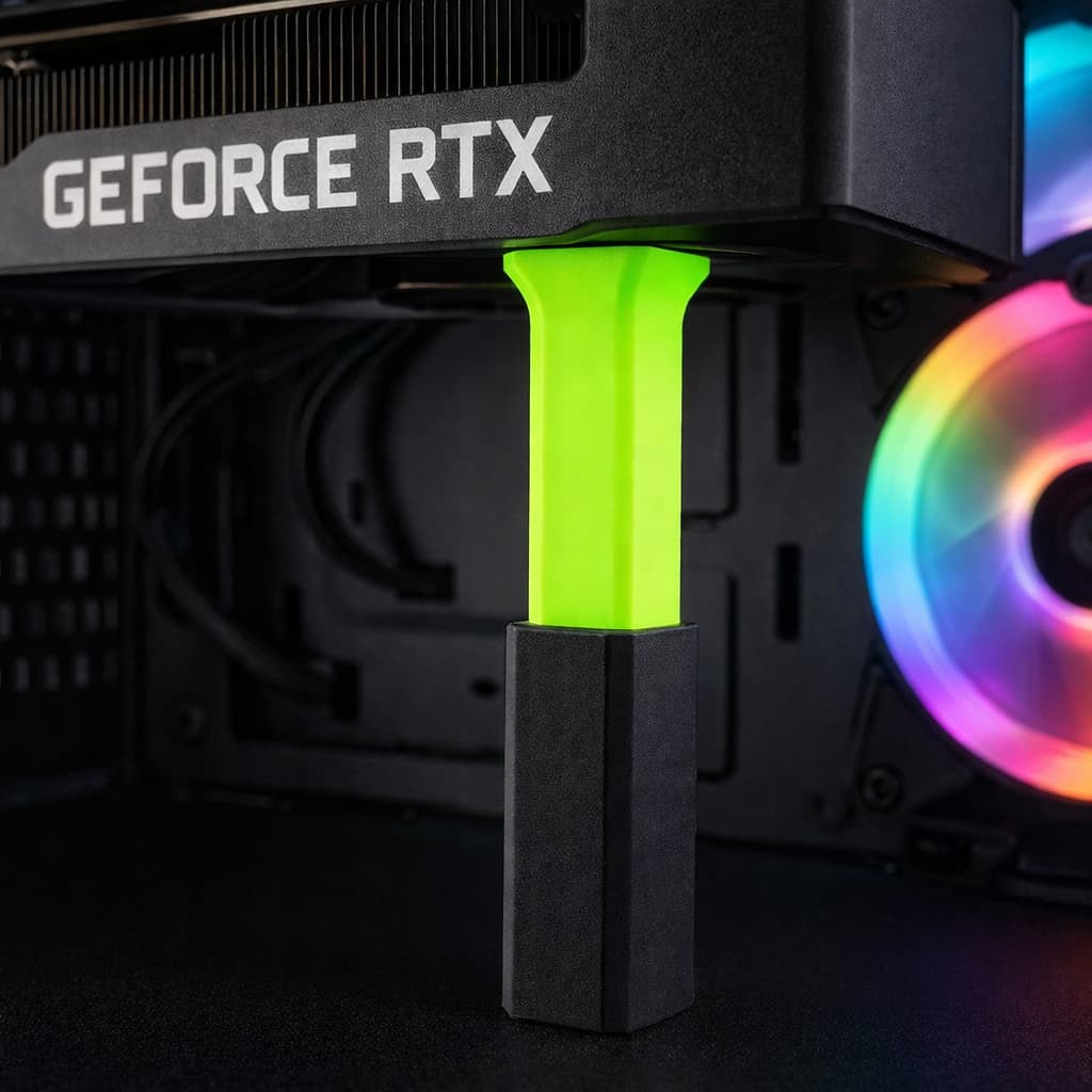 SUPORTE PARA PLACA DE VIDEO GPU QUADRADO PRETO AJUSTAVEL 6,8cm a 10cm