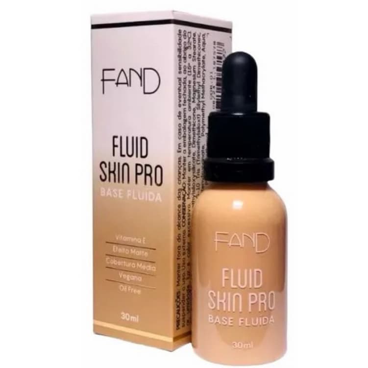 Base Fluida Skin Pro Fand Makeup Media Cobertura 30ML