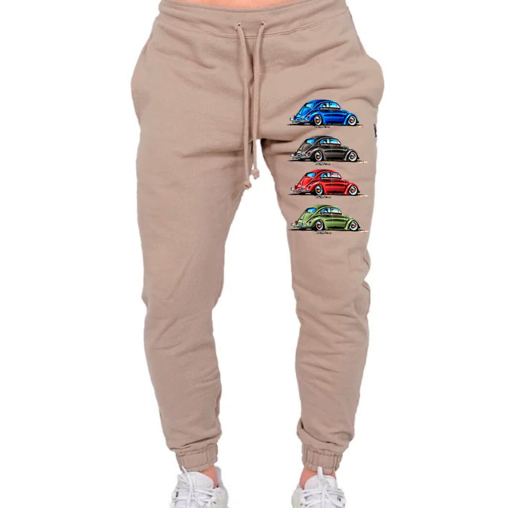 Calça De Moletom Estampa 4 Carros Fusca Top Abrigo Masculino Malha Algodao Estiloso