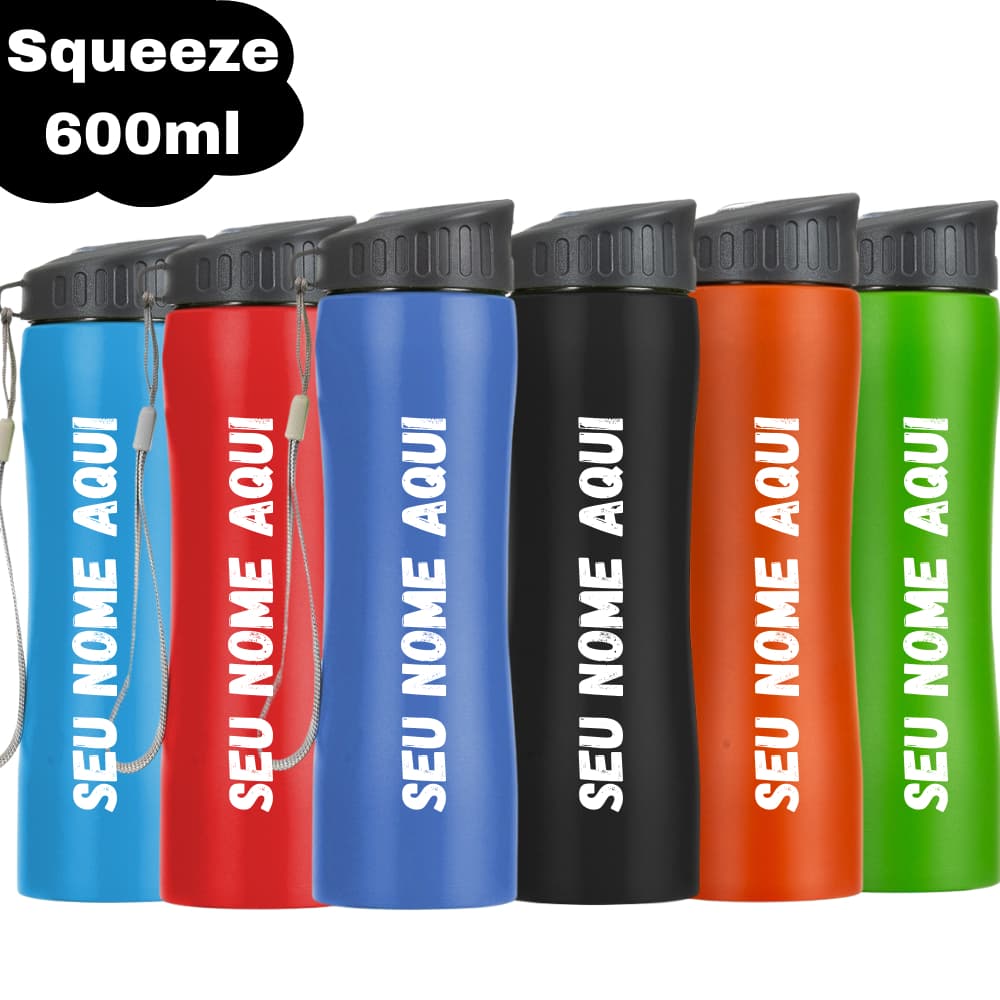 Squeeze Inox 600ml Personalizada – Elegante e Durável
