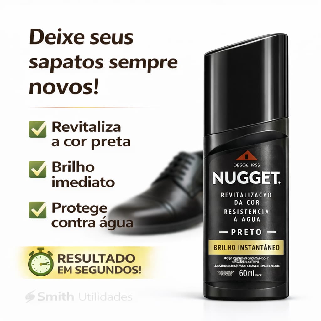 Graxa líquida para Sapato Preta Nugget 60ml