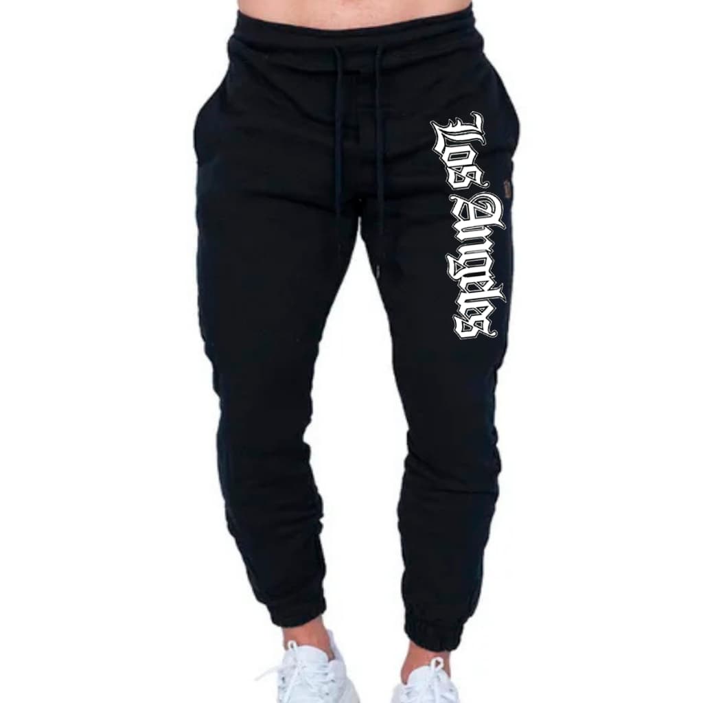 Calça De Moletom Estampado Los Angeles Letras Abrigo De Frio Confortavel e Estiloso