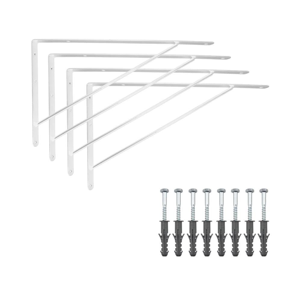 Kit 4 Suporte Prateleira 50 Cm Mão Francesa Kit Instalação 2 e 6 Unidades