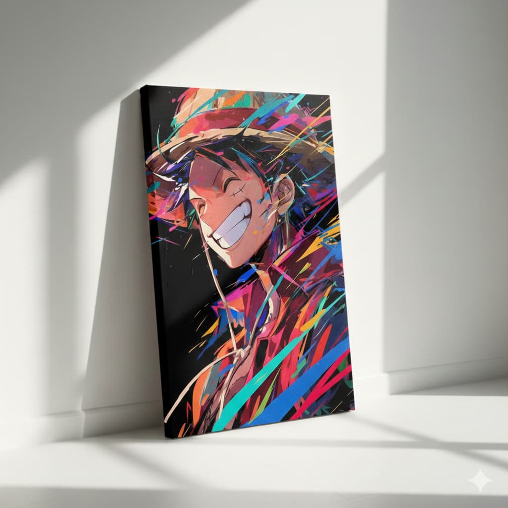 Quadro Moldura Decorativo Luffy pintura One Piece Anime Poster Sala Quarto 1 Peça