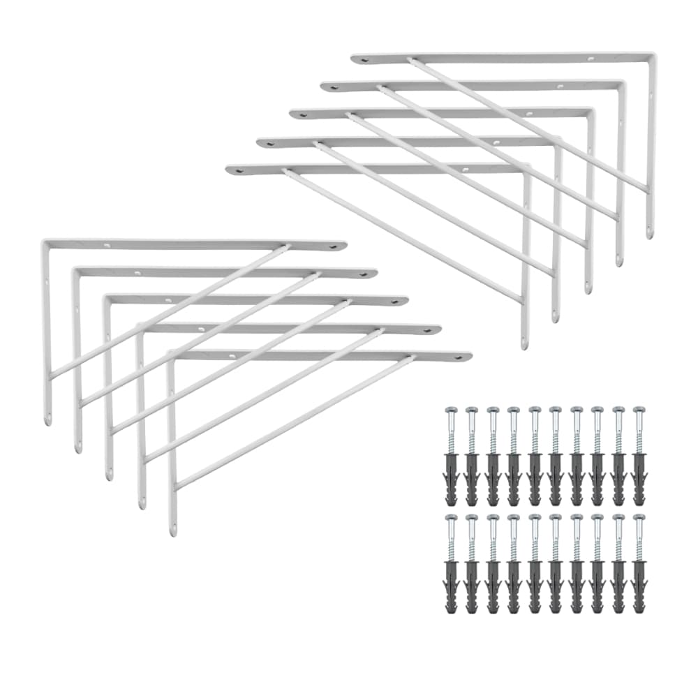 Kit 10 Cantoneira Mão Francesa Extra 30cm Suporte Prateleira