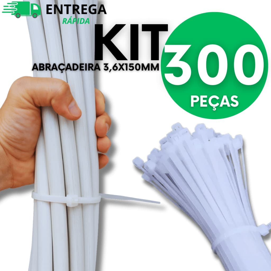 Jogo  300 Unidades Abraçadeiras Nylon Cintas 3.6X150mm  Plásticas Resistente Enforca Gato Qualidade Garantida