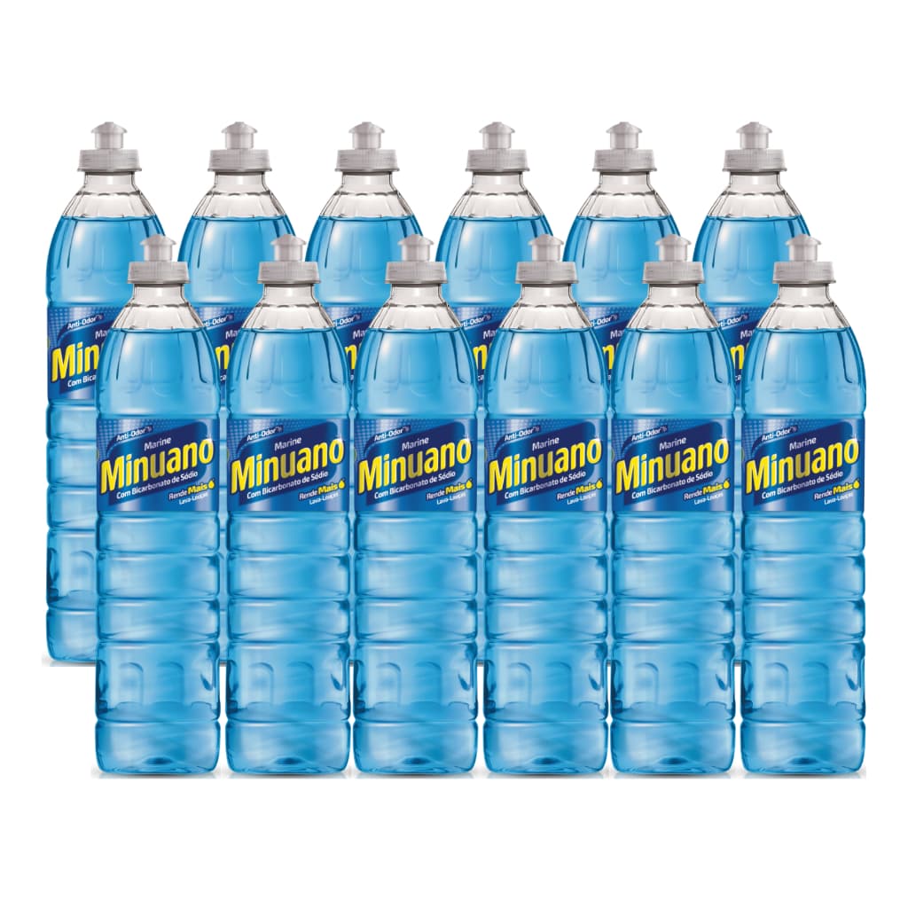 Kit 12 Detergente Minuano Lava Louças Marine 500ml