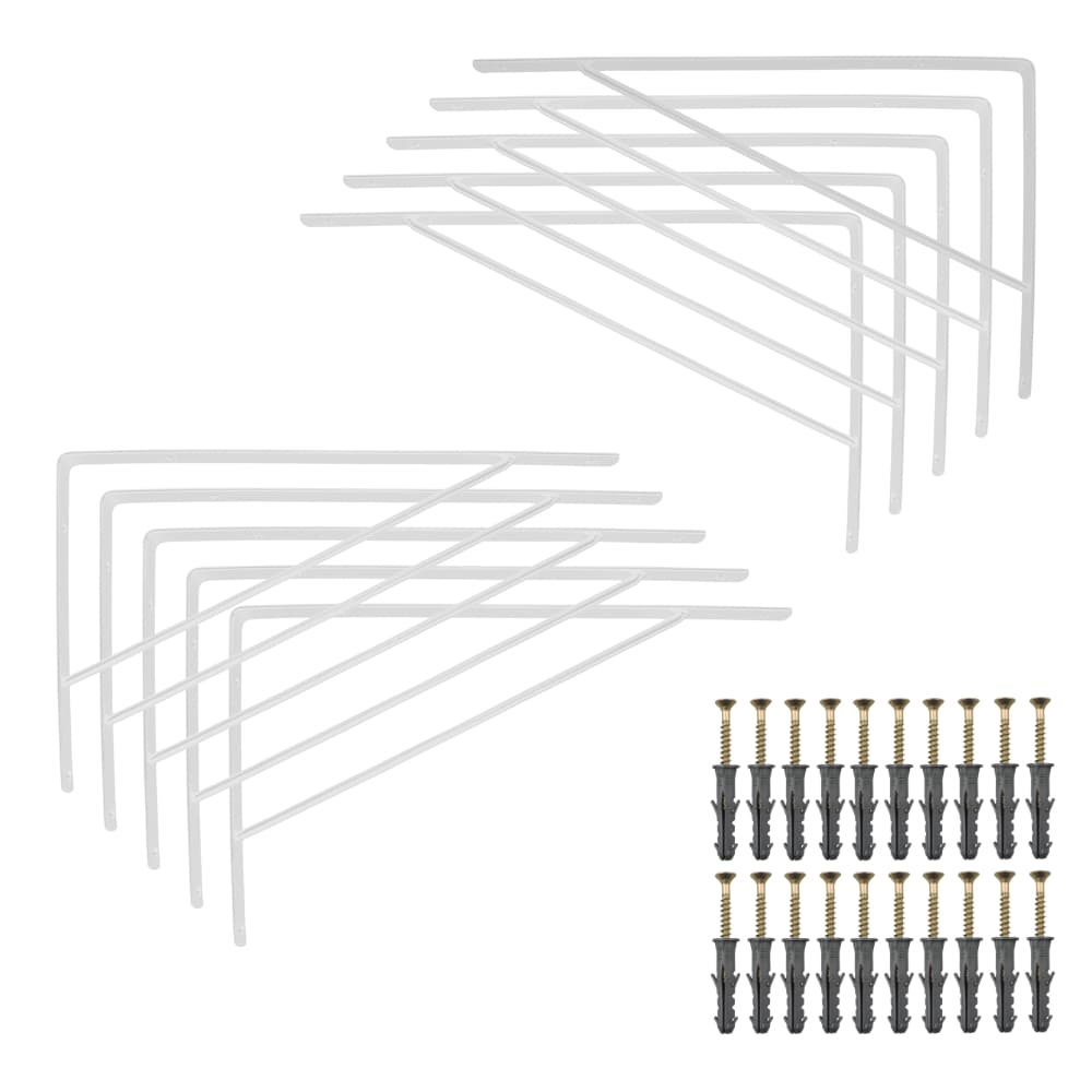 Kit 10 Suporte Mão Francesa Parede 50cm Cantoneira Reforçado