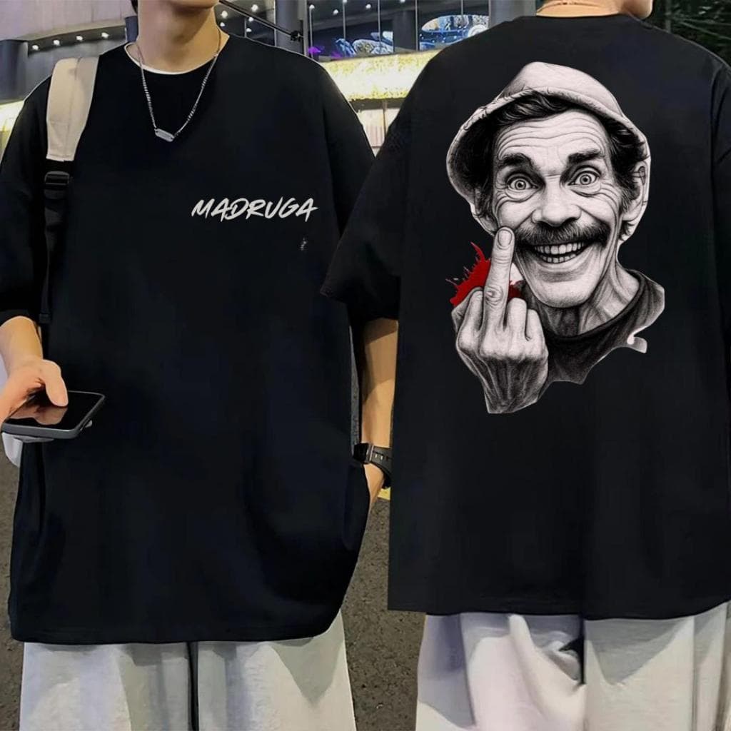Camiseta Oversized Streetwear Sr. Madruga Personagem Chaves Camisa 100% Algodão