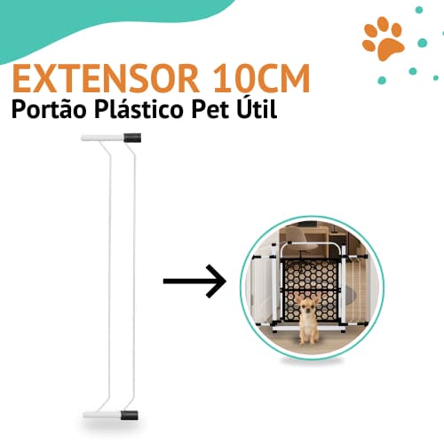 Extensor de 10cm Para Portão Plástico Pet Util Branco