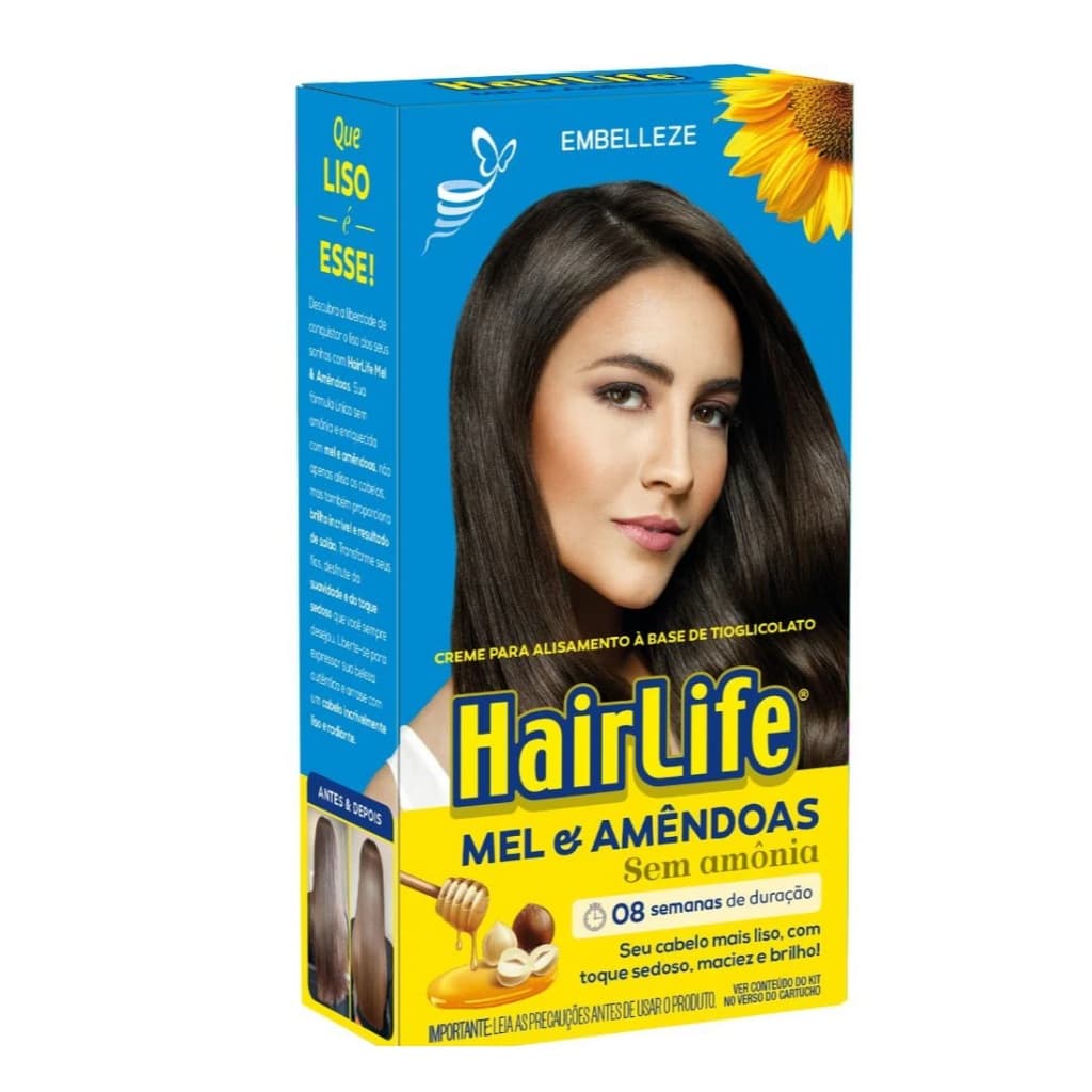 Creme Alisante HairLife Mel & Amêndoas Base Tioglicolato