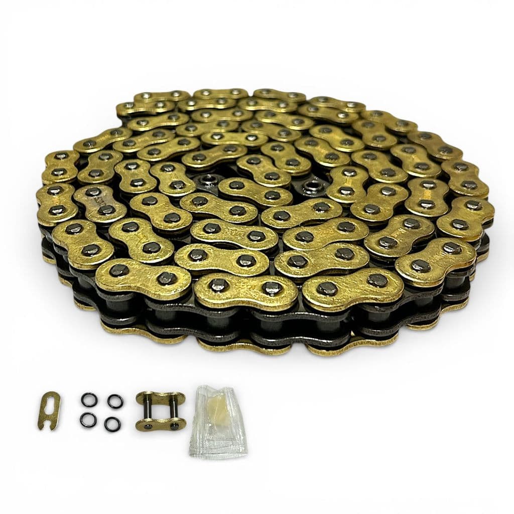 Corrente Transmissão Com Retentor Dourada Completo Modelo 520H-108L
