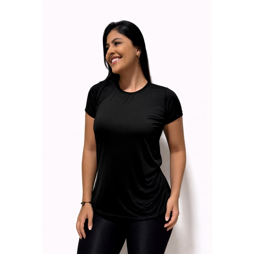 Blusa Longa Feminina Tapa Bumbum Sobre Legging Longline Camisa Moda Fitness Premium Várias Cores Uv