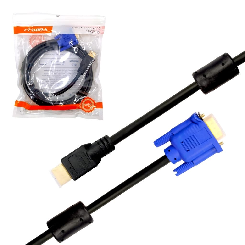 Cabo Conversor Adaptador HDMI Para VGA Ecooda EX2723