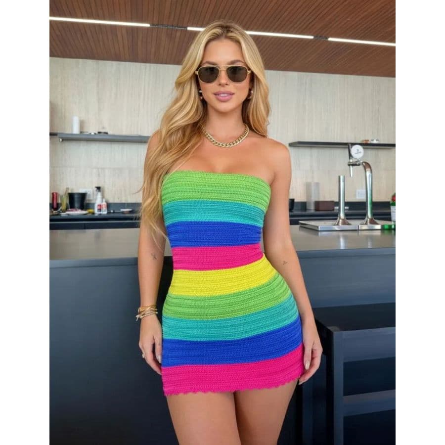Vestido Virgínia Tomara que Caia de Tricô Moda Blogueira