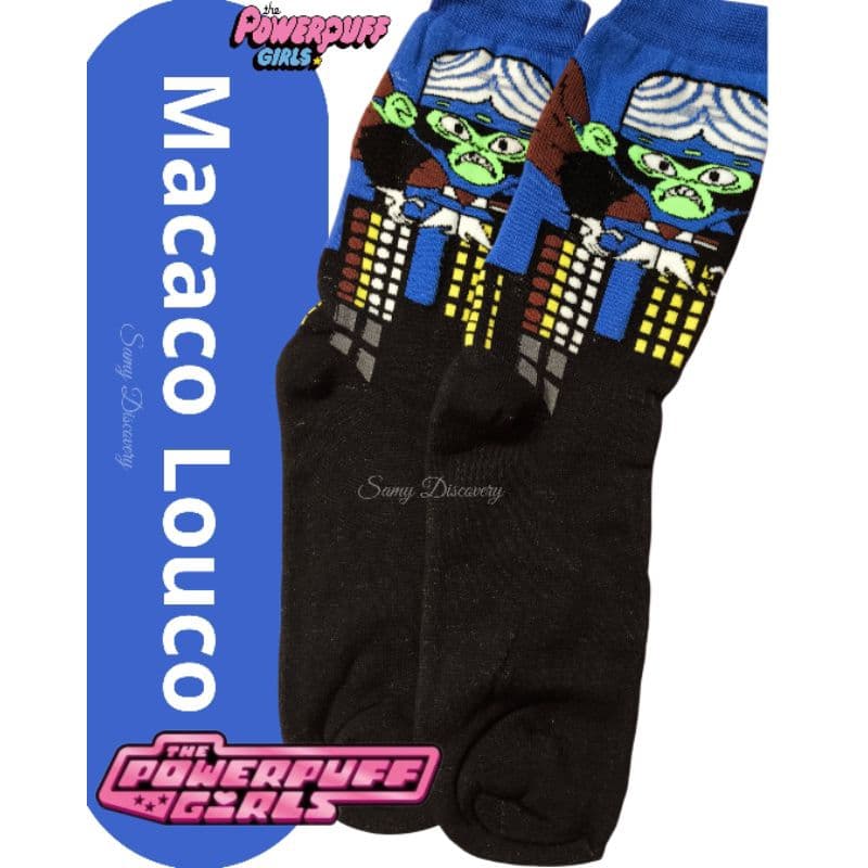 Meias Meninas Super Poderosas | Docinho | Lindinha | Florzinha | Macaco-Louco Tam 34 as 43