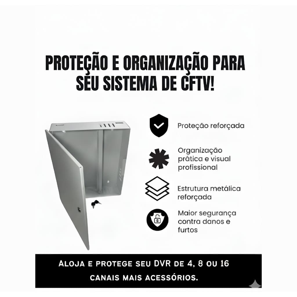 Rack vertical Caixa Organizadora  PROTEC  - Branca - C/ 2 chaves