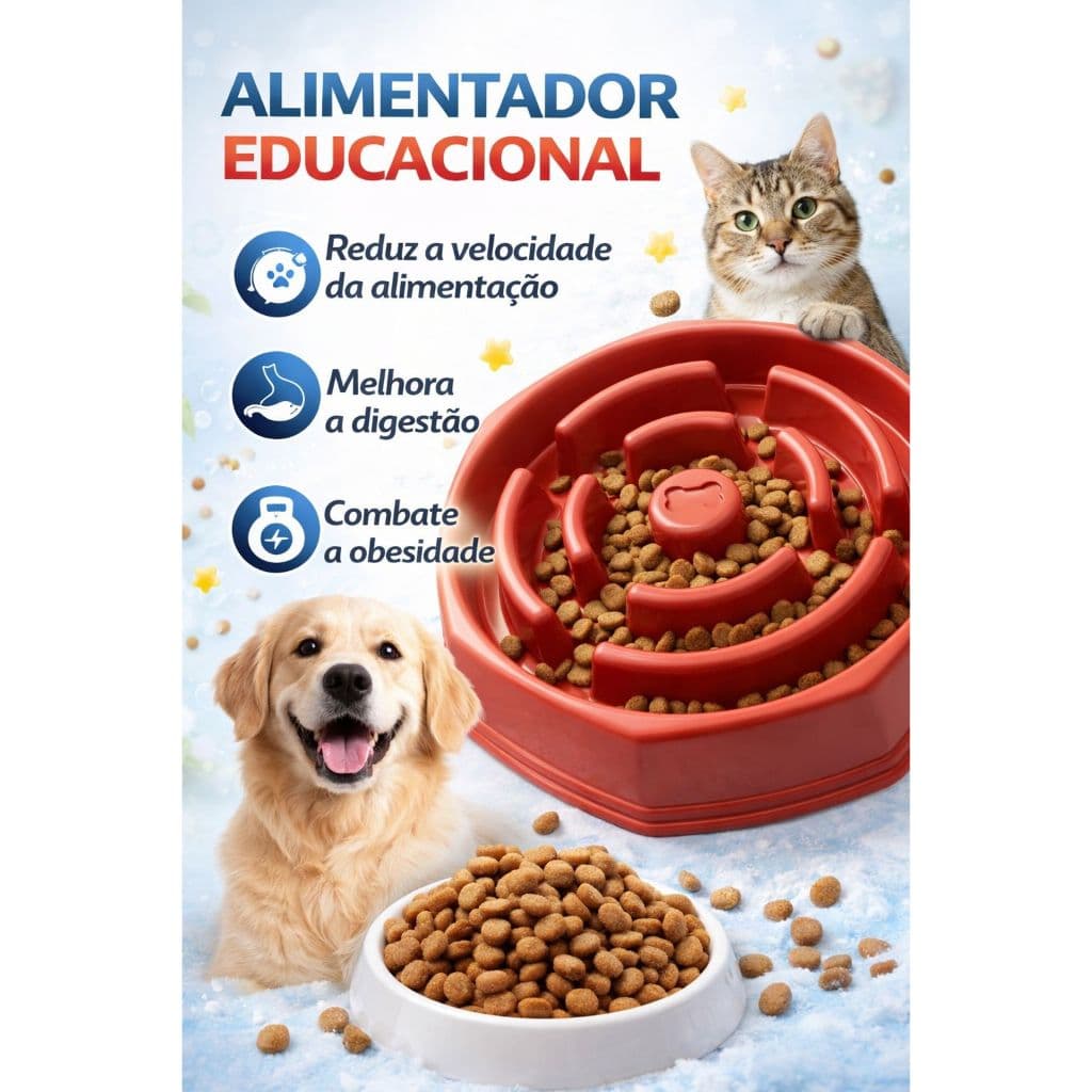Comedouro Lento para Cães que Evita Engasgos