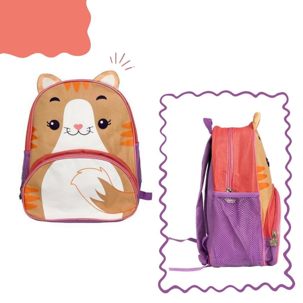 Mochila Infantil Alças Ajustáveis - Gato Resistente Escolar Confortável Viagem Criança
