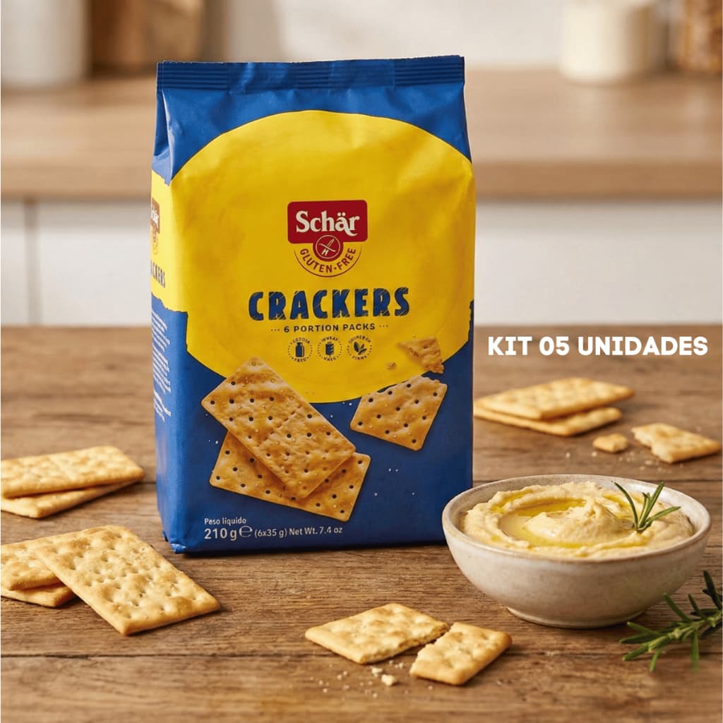 Kit 5 Biscoitos Cracker sem Glúten Zero Lactose 210g - Schar