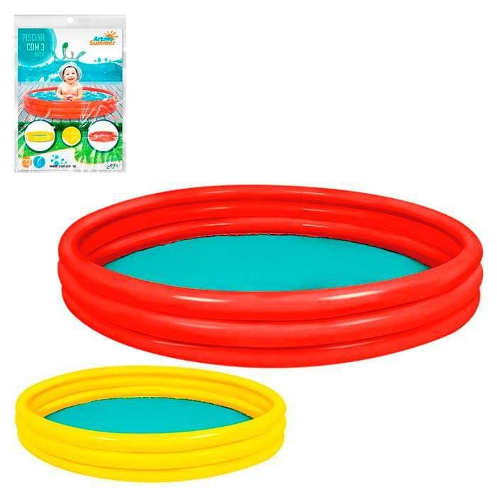 Piscina infantil com 3 niveis 190 Litros 122 x 25cm - a partir de 2 anos