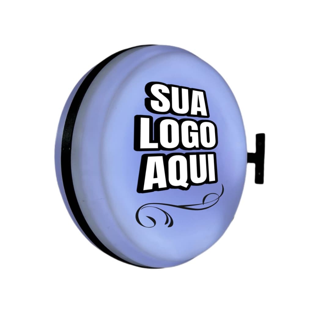 Luminoso Personalizado Dupla Face com Suporte Parede Placa Luminosa Logotipo Arte Personalizada 50cm