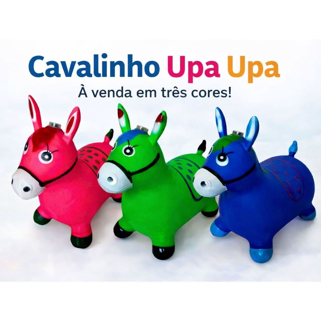 Cavalinho Pula Pula Inflável Pocoto Brinquedo C/ Música e Led