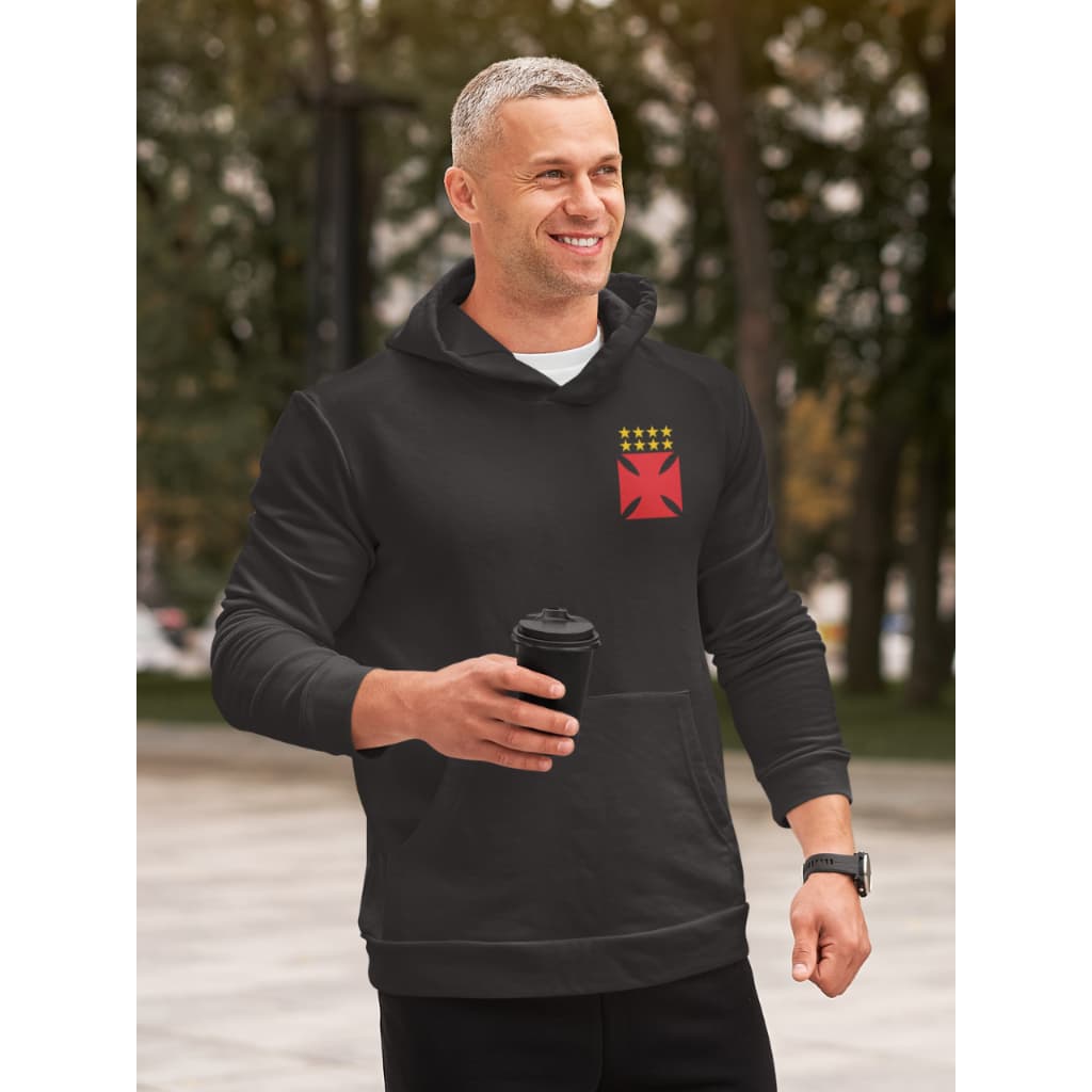 Blusa de Frio Vasco Capuz Bolso ou Calça Moletom ou Camiseta T-Shirt ou Shorts Canguru Torcida Moletons PEÇAS AVULSAS