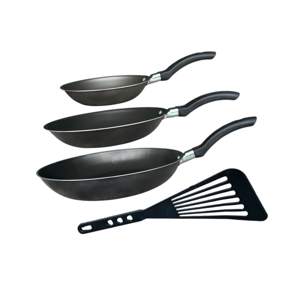 Conjunto De Frigideira 3 Peças 14cm 18cm 22cm Antiaderente Teflon Com Espatula