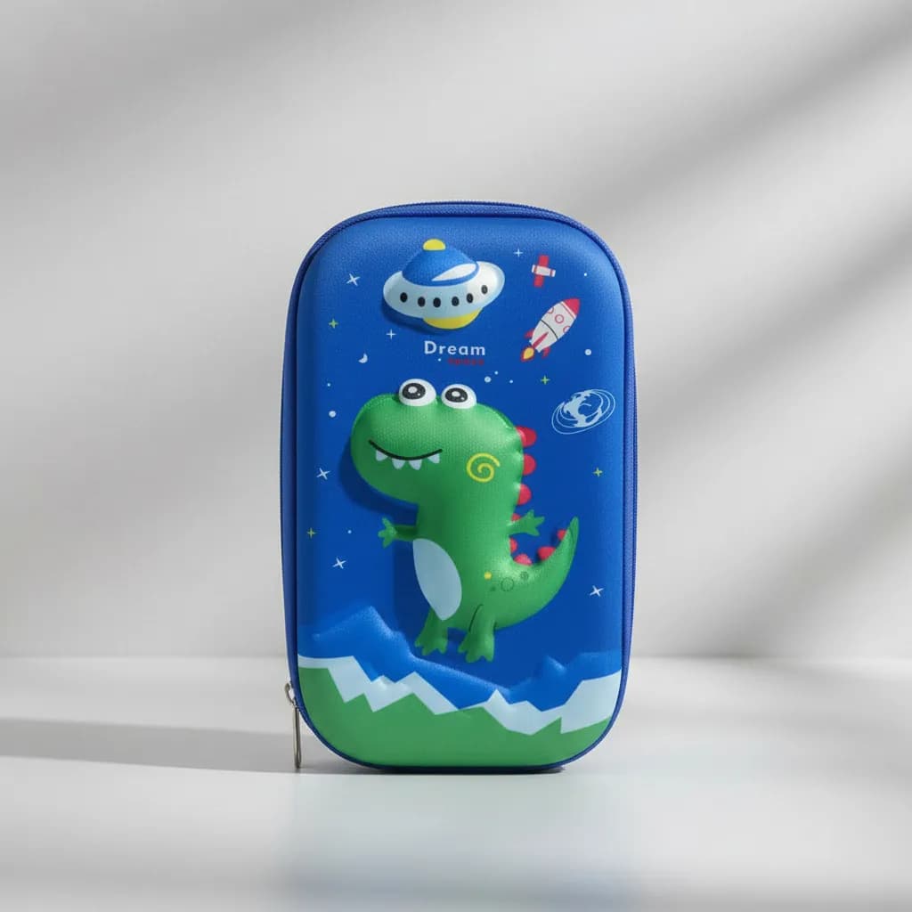 Estojo Escolar estampa 3D em relevo de Dinossauro