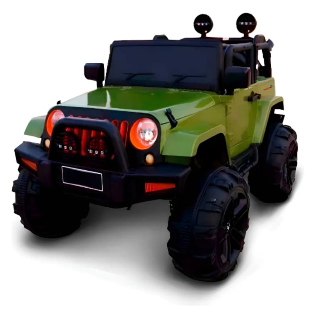 Mini Carro Elétrico Jipe Importway 12V Verde - Com Controle Remoto, Luzes e Som para Crianças