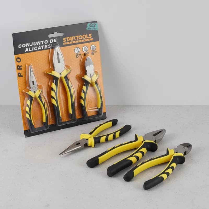 Kit Jogo 3 Alicates Profissional Alicate Universal, Alicate de Corte e  Alicate de Bico