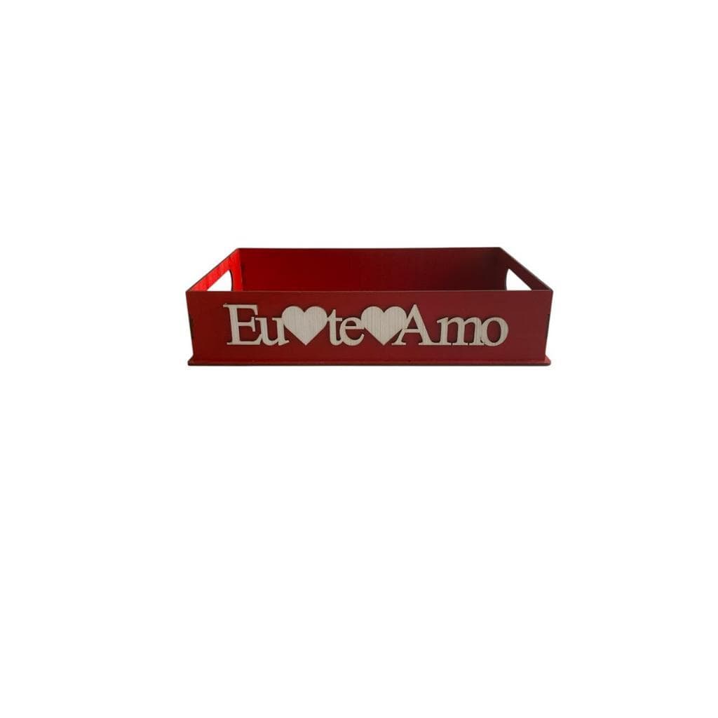 Bandejas Para Cestas 29x19x06  EU TE AMO Vermelha