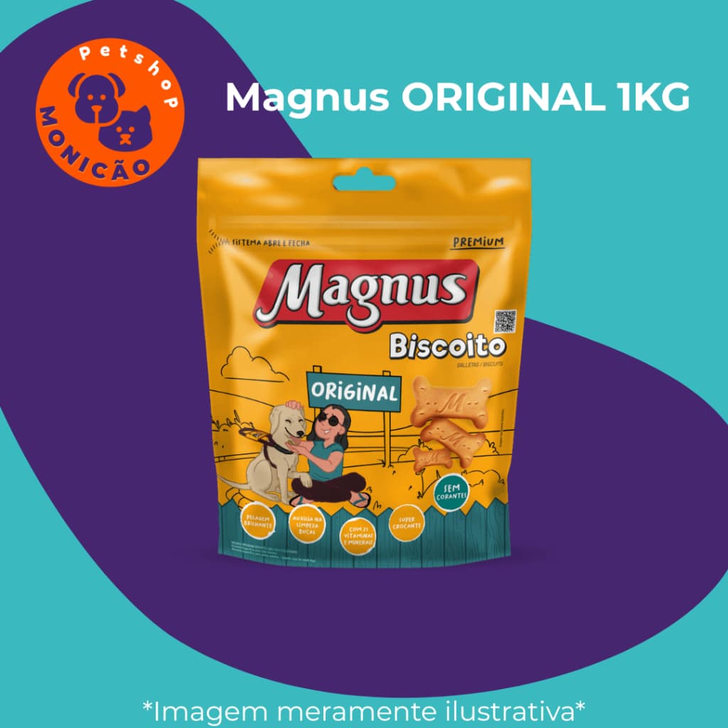 Biscoito Magnus p/ Cães Petisco Cachorro Alimento Premium 1kg