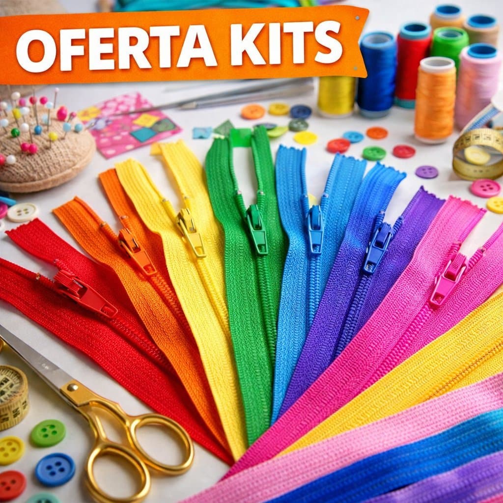 🧵 Kit 10 Zíperes Coloridos – 15cm a 60cm | Ideal para Artesanato, Costura e Crochê