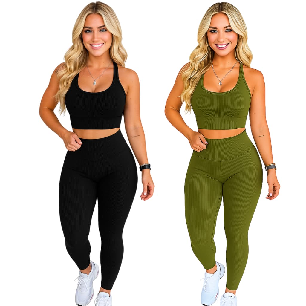 Kit 2 Conjuntos De Academia Feminino Fitness Zero Transparência Blackout Johnny Key