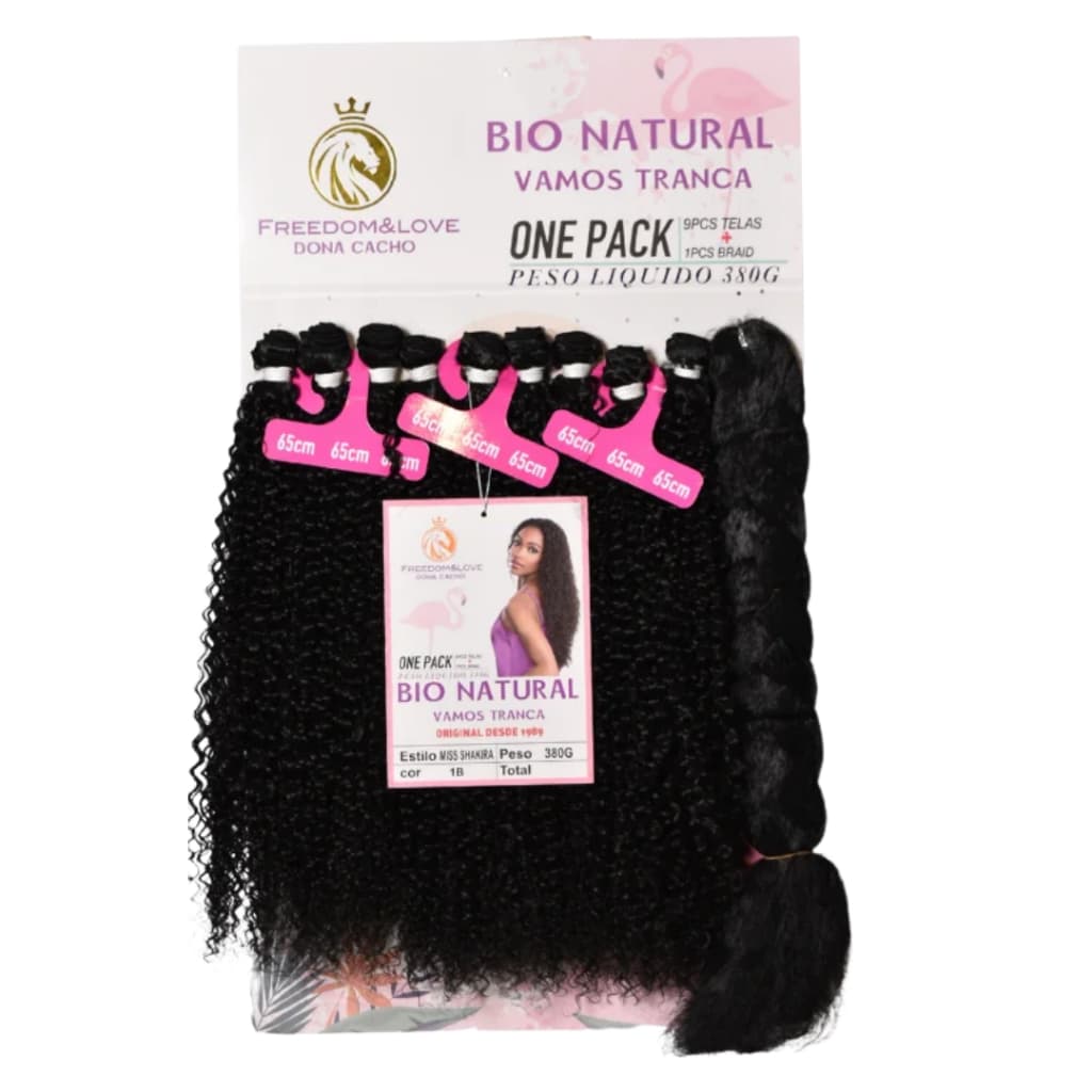 Cabelo Freedom&Love Cacheado Bio Natural 65cm Miss Shakira 380g + Jumbo Braid  Diversas Cores