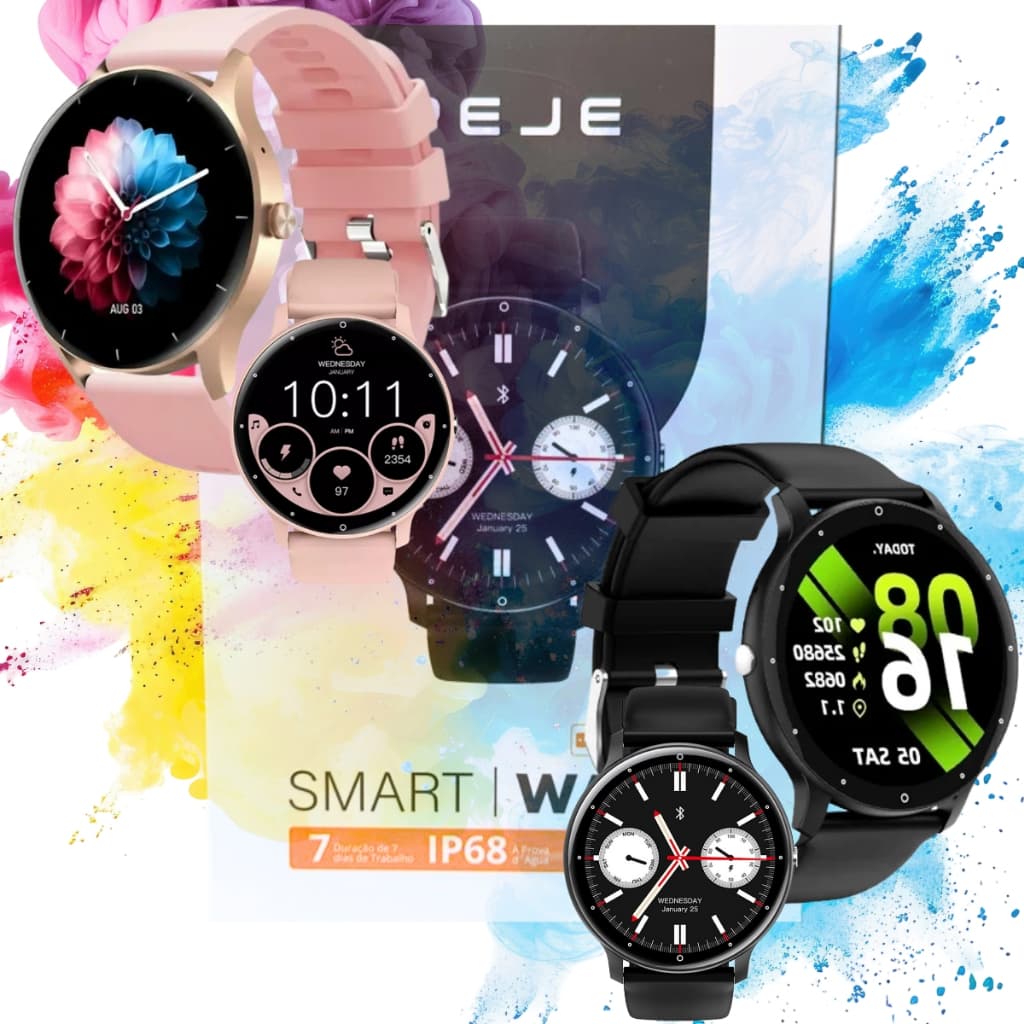 Smart Watch Relogio Zw02 Pro Recebe Chamadas Mensagens Assistente De Voz Tela HD Monitores Esportivo