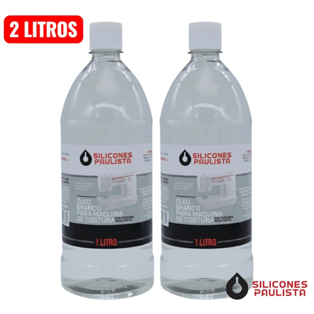 Kit 2 Litros Óleo Branco Máquina Costura - Silicones Paulista
