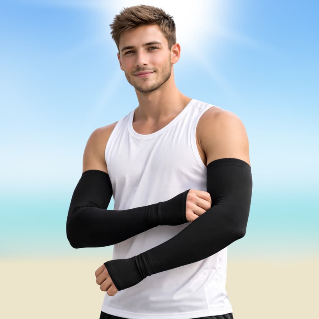 Par de Manguito mangote Segunda Pele - Proteção Solar UV Manguito Vôlei moto esportes ciclismo unissex