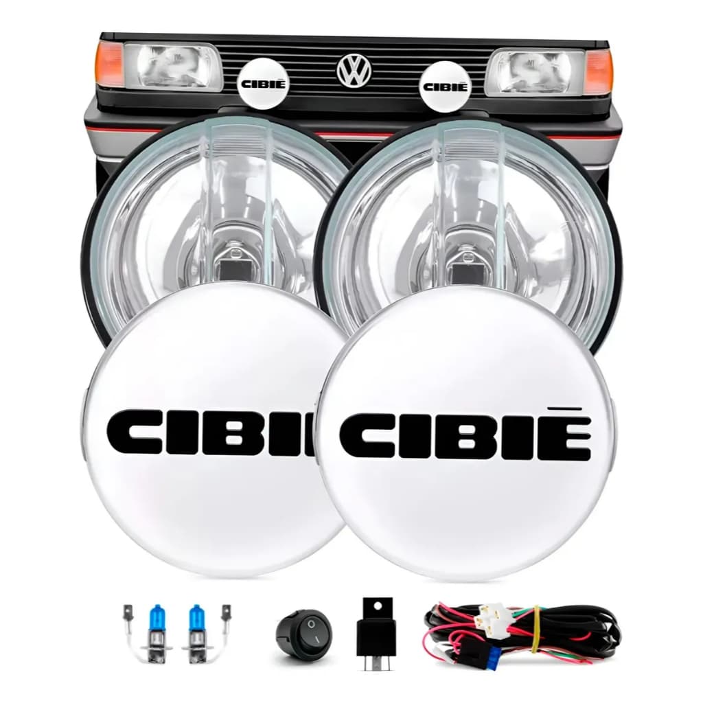 Kit Farol de Milha Auxiliar Capa Cibie Sierra Gol Fusca Kombi Completo