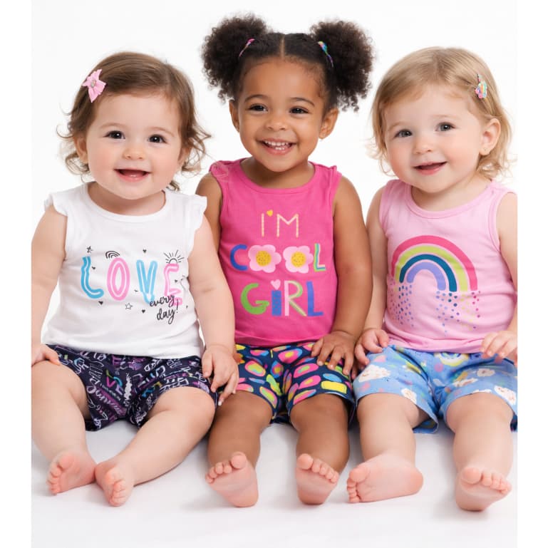Conjunto Feminino Infantil Menina Barato Primavera Verão Tamanho 1 Bebe