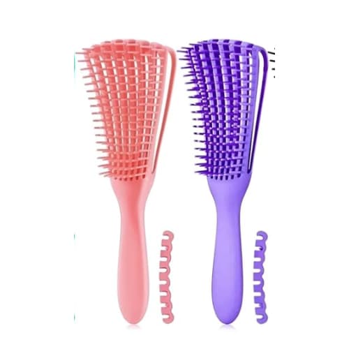 Kit 2 pc Escova de cabelo Pente Polvo com Cerdas Macias e Arredondadas para Cabelos