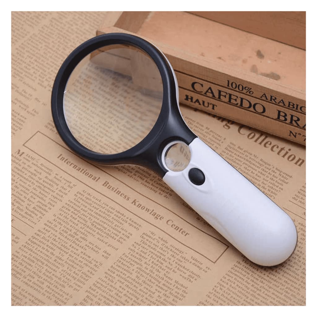 Lupa De Mão com LED Lente De Aumento P/ Leitura Jornal