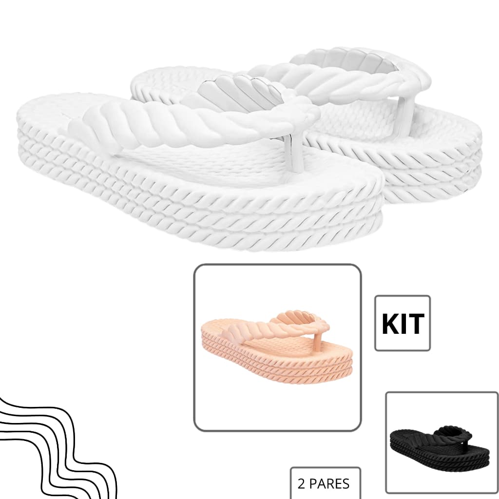 Kit Tamanco Ortopédico 3 Tranças Feminino Macio