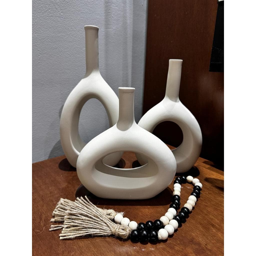 Kit Vasos Santorini Cerâmica 16 Cm Altura X 31 Cm