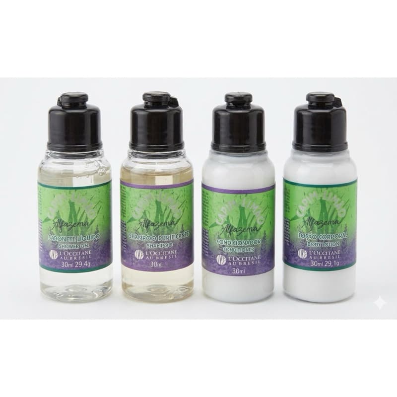 Kit minis para viagem Capim-limão Alfazema (sabonete, shampoo, condicionador e loção com 30ml cada) L’Occitane au Bresil