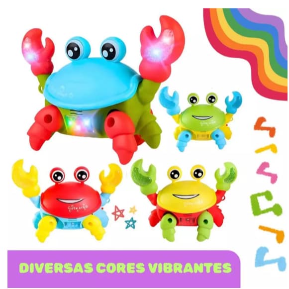 Brinquedo Caranguejo Fujão Musical Som Luz E Movimento Presentes para Bebê OK404