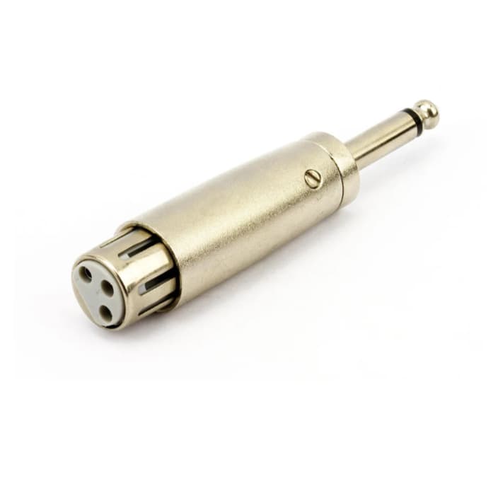 Conector Plug Adaptador Xlr Cannon Fêmea Para P10 Macho Mono